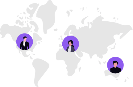 World map with locations
